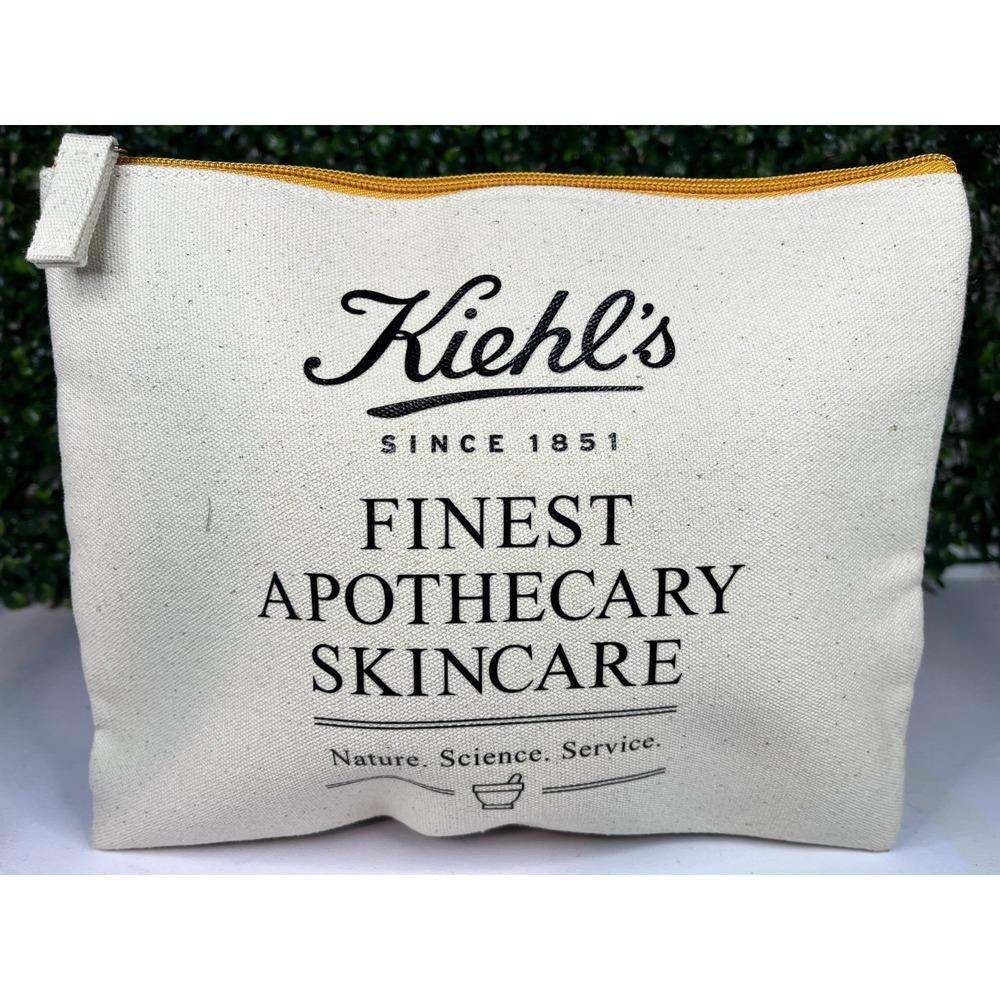 Kiehl's Vintage  Cosmetic Makeup Bag Appr. Size: 10" x 8" - NEW